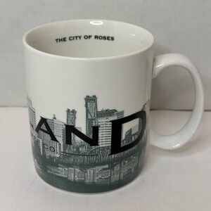 2002 Starbucks Skyline Series Barista Portland Oregon  City of Roses 16 oz Mug